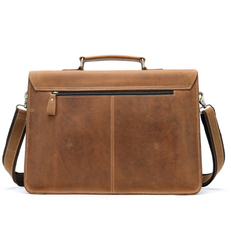 14" Vintage genuine leather laptop bag and briefcase - Image 5