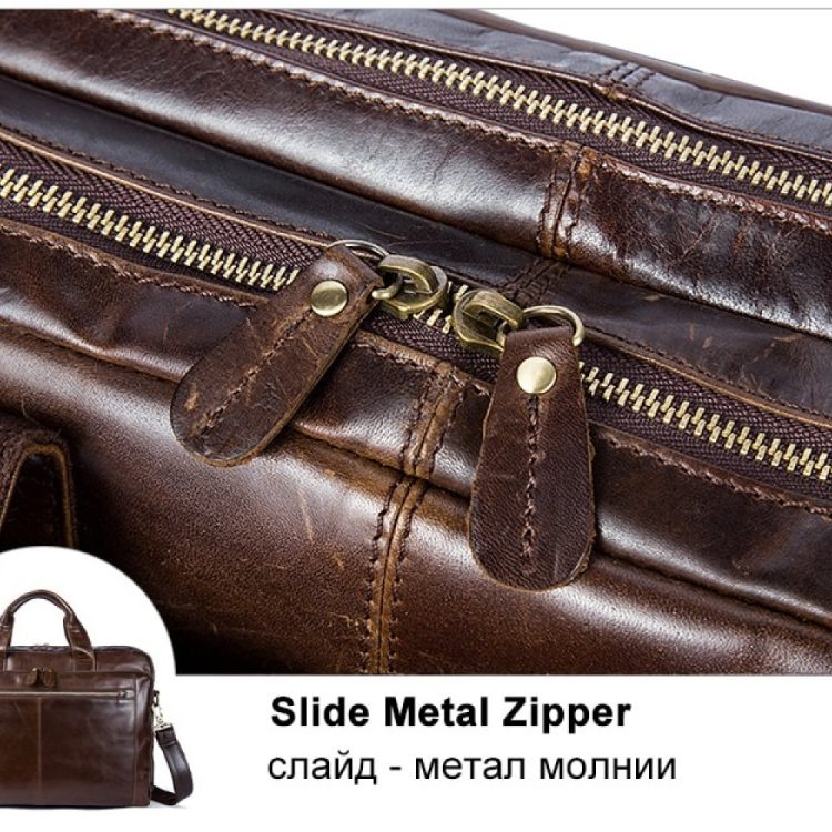 Premium business leather laptop bag with extra pockets - Image 4