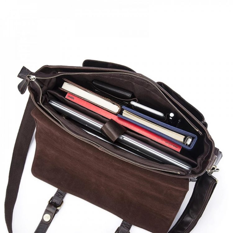 14" Premium soft full grain leather briefcase and shoulder bag - Image 4