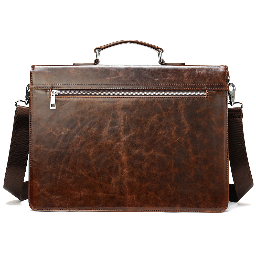 Executive premium leather briefcase shoulder and laptop bag - Blok Shop