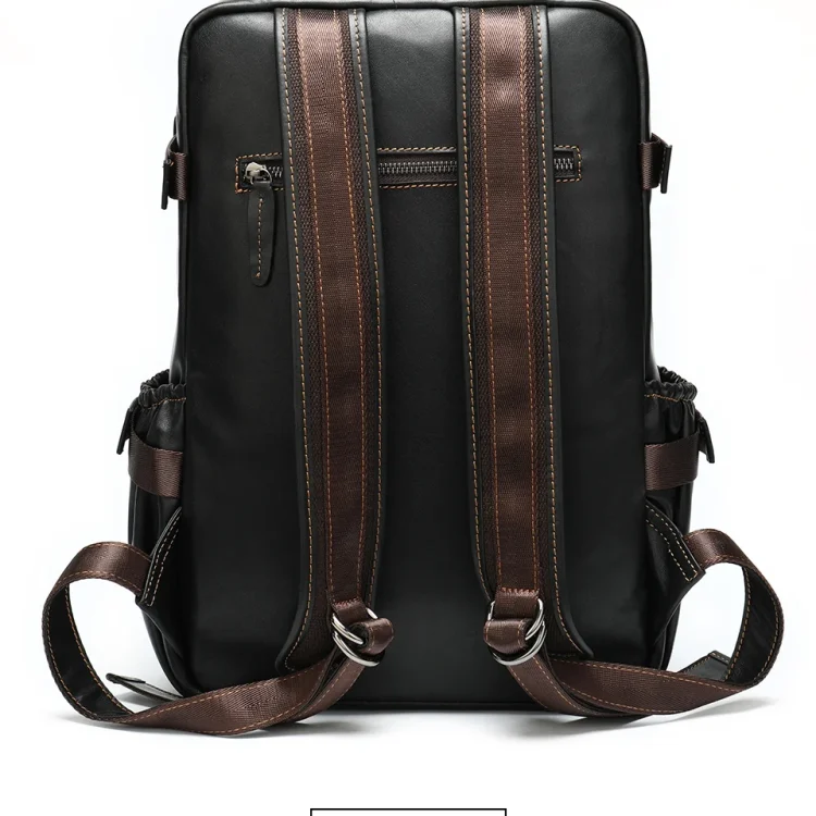 14" Soft leather premium leather backpack laptop bag - Image 3