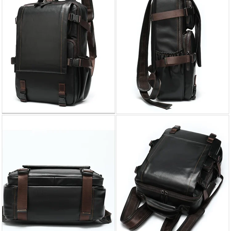 14" Soft leather premium leather backpack laptop bag - Image 4