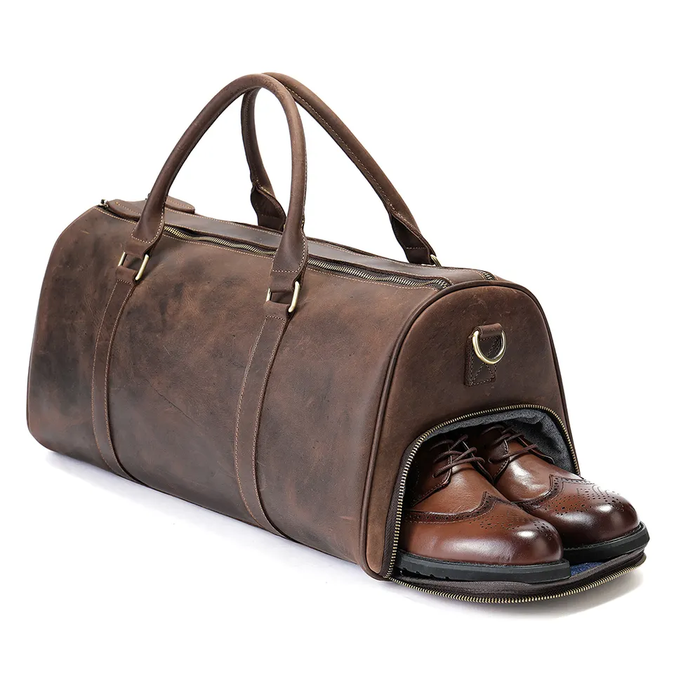 leather duffelbag with shoe pocket 4022 (1)