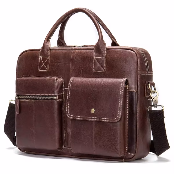 7212 oil red brown leather laptop bag