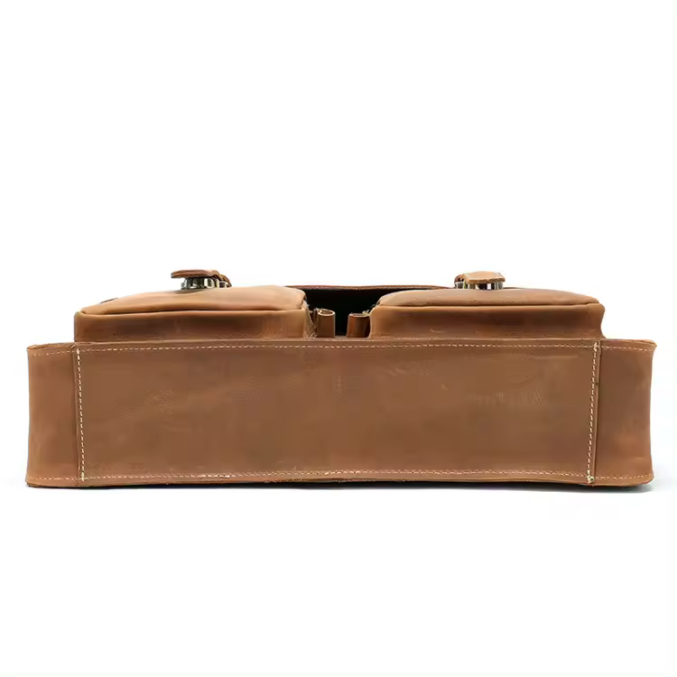 Laptop leather bag brown coffee 9033 - Image 3