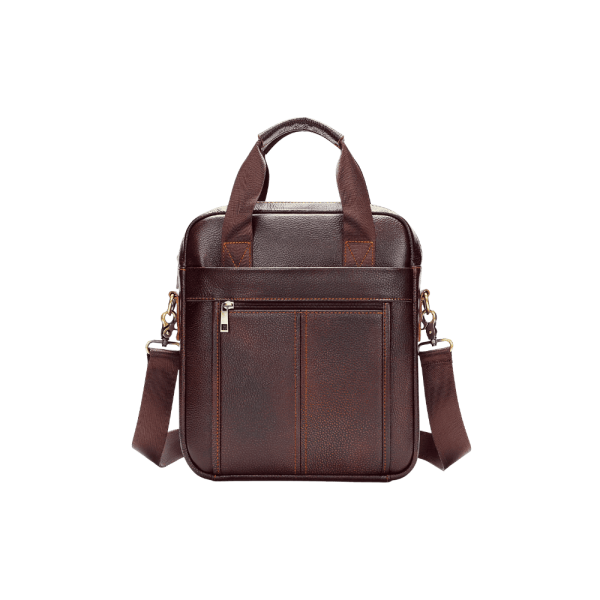 Brown Full Leather Vertical Men’s Shoulder Bag 8577 dark coffee Brown Full Leather Vertical Men’s Shoulder Bag 8577 dark coffee