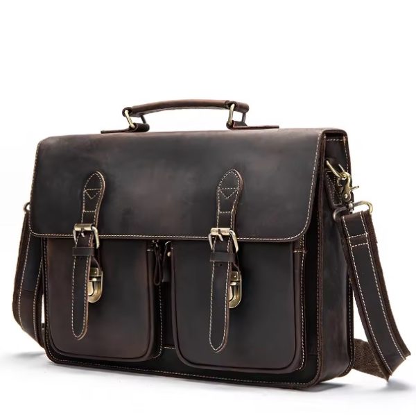 15 INCH DARK COFFEE LEATHER LAPTOP BAG 9033 15 INCH DARK COFFEE LEATHER LAPTOP BAG 9033