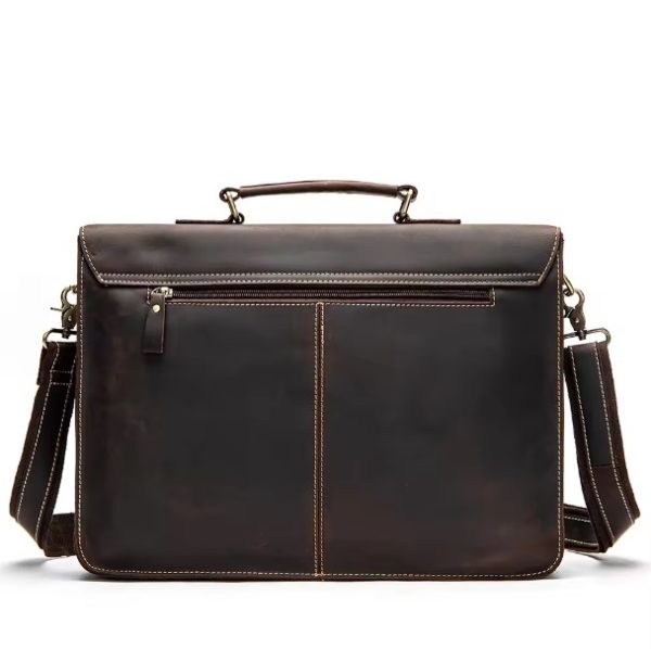 15 INCH DARK COFFEE LEATHER LAPTOP BAG 9033