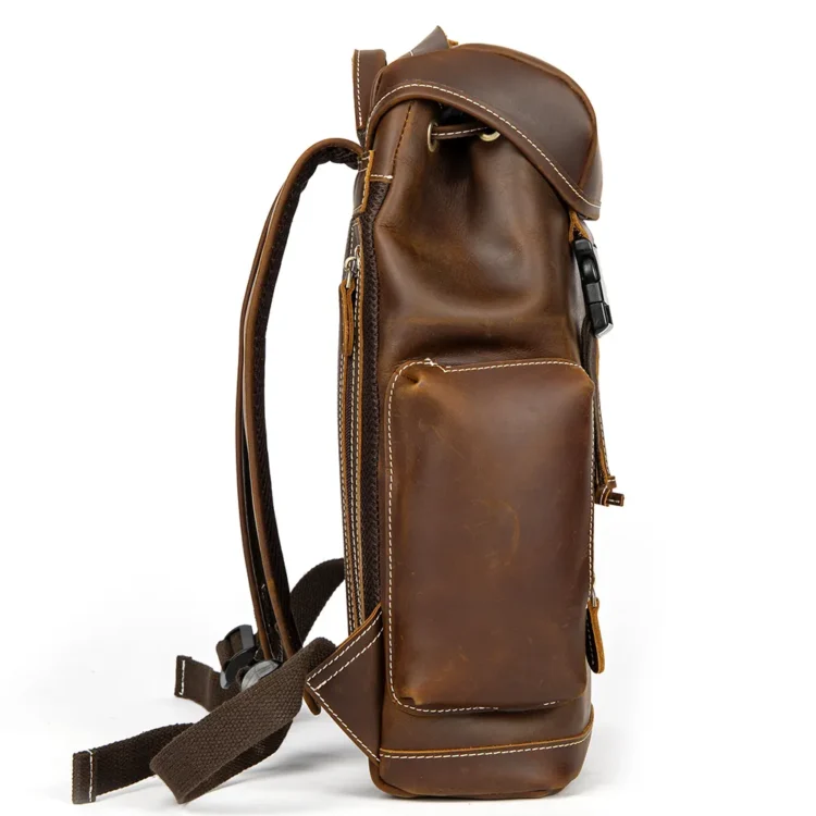 14 inch full grain leather laptop bag 7533 - Coffee - Blok Shop