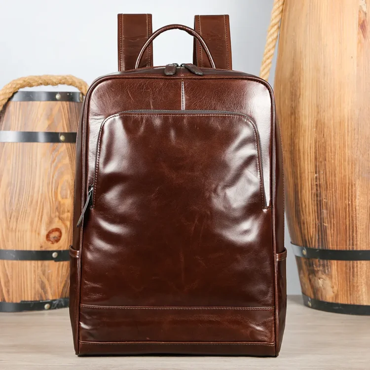 Leather laptop backpack bag 8110 (3)