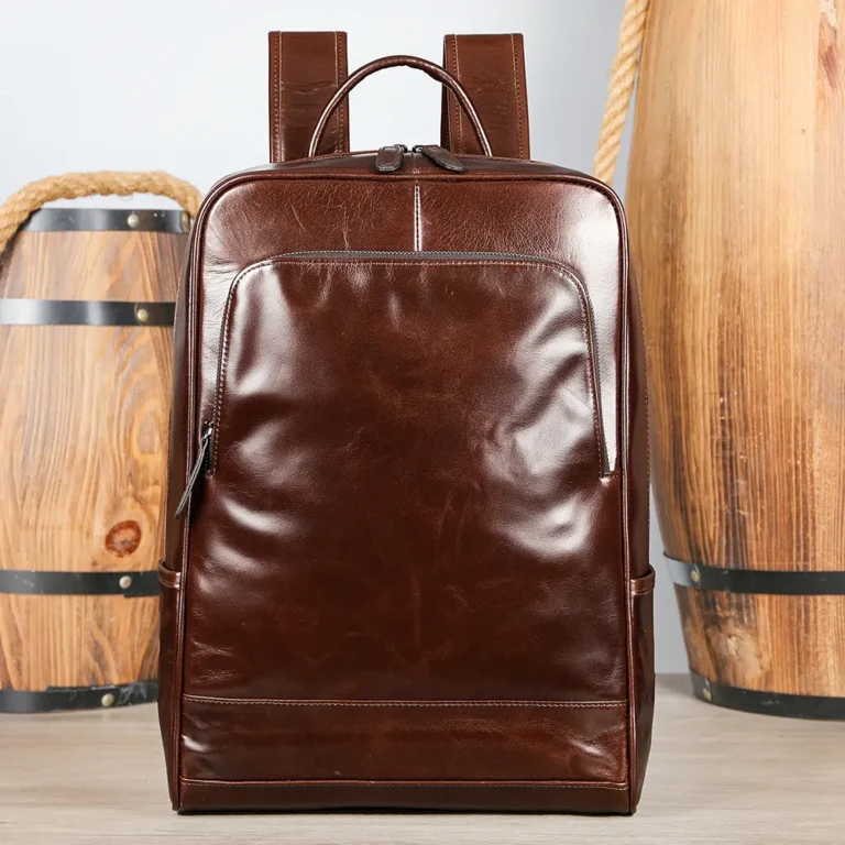 Leather laptop backpack bag 8110 (3)