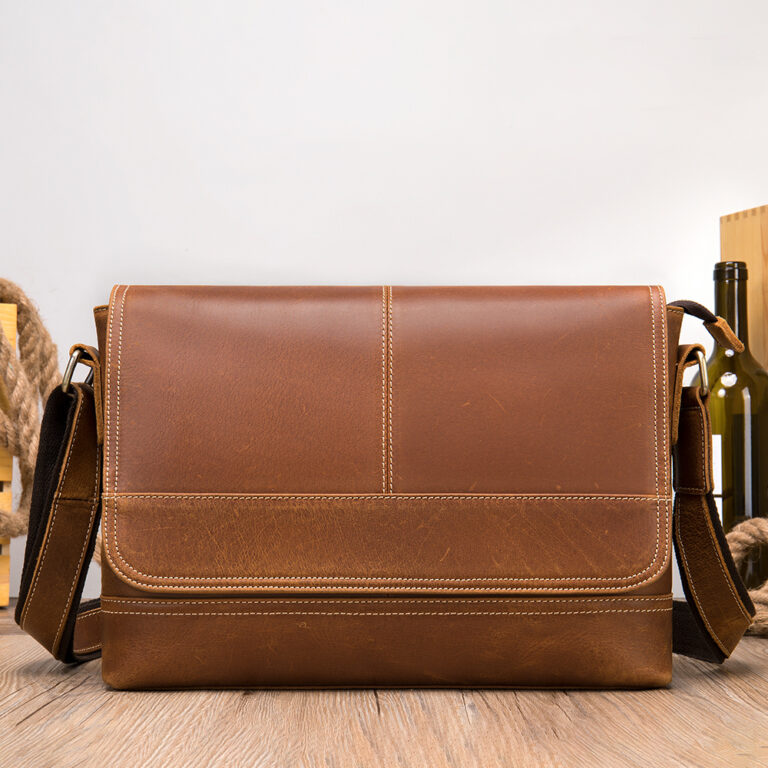 Crazy Horse Genuine Leather 13.3 Inch Laptop Shoulder Bag (1)