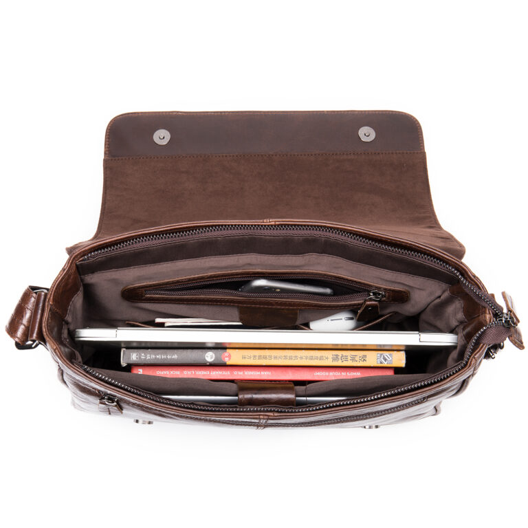 Leather Crossbody Bag 14 inch laptop Shoulder Leather Bag (2)