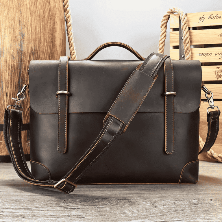 14 Inch Dark Coffee Leather Laptop Bag 5104