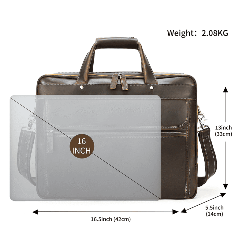 Natural Leather Professional Business Office 17 inch Laptop Briefcase 5107 (2)