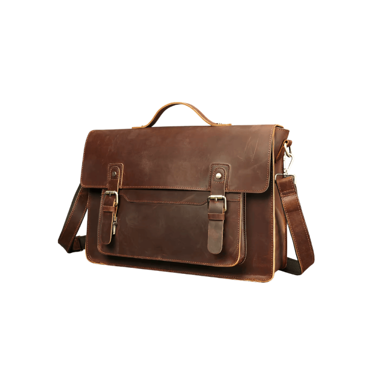 15 Inch Dark Coffee Leather Laptop Bag 5134