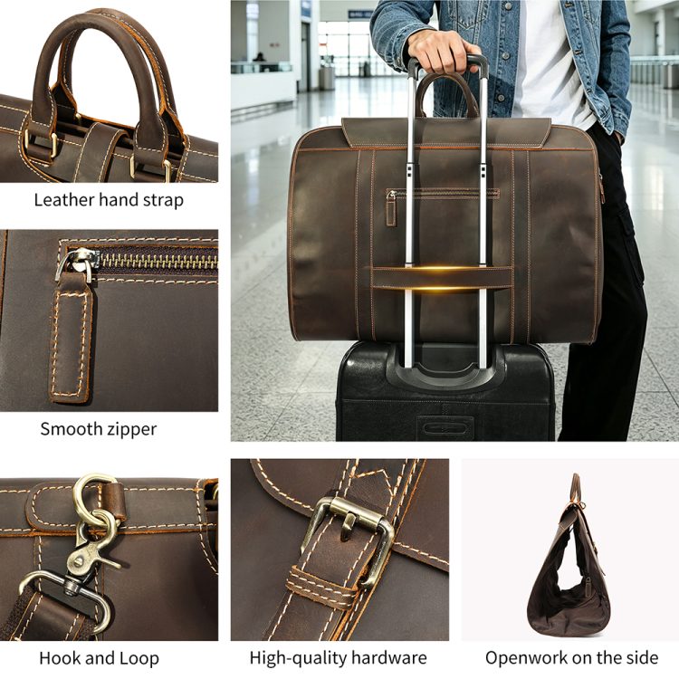 2-in-1 Genuine Leather Garment Duffle Bag – Convertible Suit Travel Bag (1)
