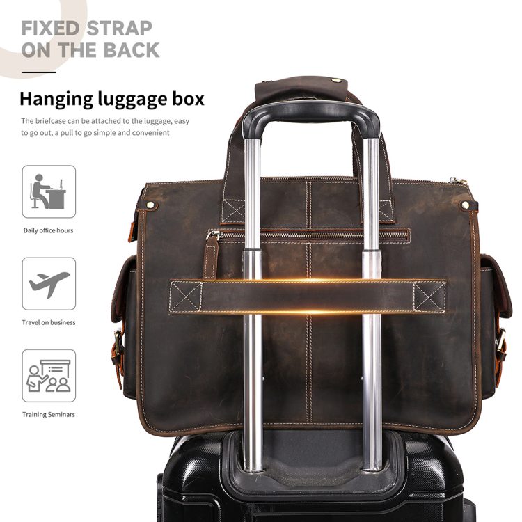 Vintage Genuine Leather Briefcase – Multi-Pocket 14-Inch Laptop Messenger Bag (1)
