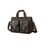 Vintage Genuine Leather Briefcase – Multi-Pocket 14-Inch Laptop Messenger Bag