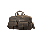 Vintage Genuine Leather Travel Duffle Bag – Multi-Pocket Weekender with Shoe Compartment (1)